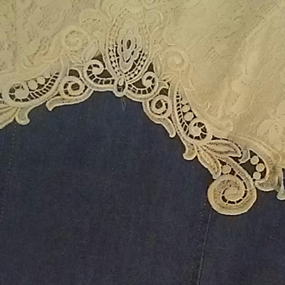 Vintage country style lace and blue Jean dress LG